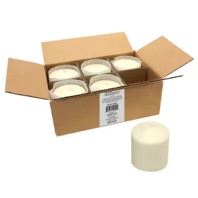 Stonebriar Collection Unscented Pillar Candles, White, 6-Pack, 3 in.