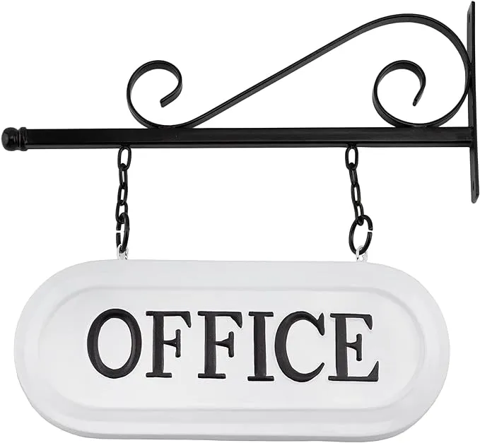 AuldHome Wall-Mounted Metal Office Sign