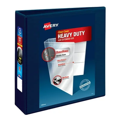 Avery 3" Heavy-Duty View Binder with Locking One Touch EZD Rings, Navy