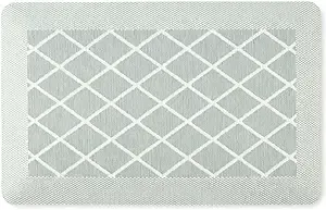 Martha Stewart Miles Modern Diamond Anti-Fatigue Air-Infused Kitchen Mat, Mint Green, 19.6"x32"