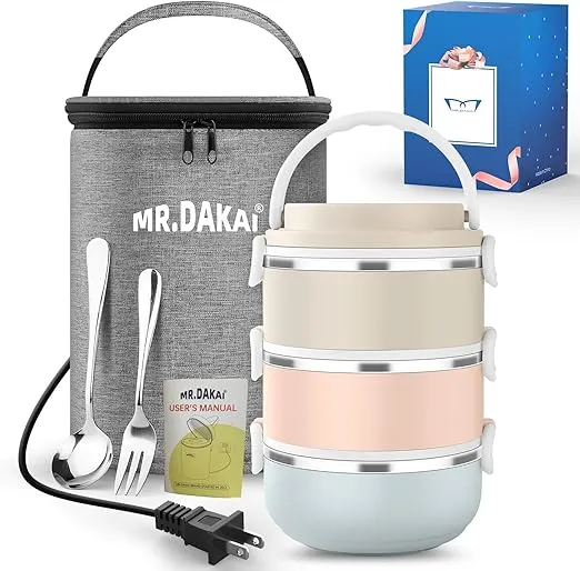 Mr.Dakai 3-Tier Electric Heated Lunch Box