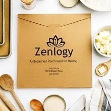 Zenlogy 12x12 Parchment Paper Squares (200 Sheets), Unbleached, High Heat, Non-stick, Pre-cut Baking Paper for Dehydrator, Ninja Foodi Flip Air Fryer, Toaster Oven, and so much more.Zenlogy 12x12 Parchment Paper Squares (200 Sheets),…