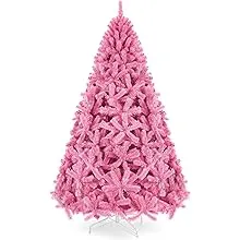 Best Choice Products 7.5ft Pink Christmas Tree Artificial Full Fir Tree Seasonal Holiday Decoration w/ 1,350 Branch Tips, Foldable Stand