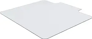 Lorell Glass Chairmat with Lip Chair Mat, Clear