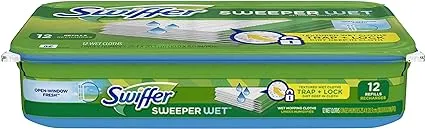 Swiffer Sweeper Wet Mopping Pad Refills for Floor Mop with Febreze Lavender Vanilla & Comfort Scent, 2 packs of 12 count (24 total count)