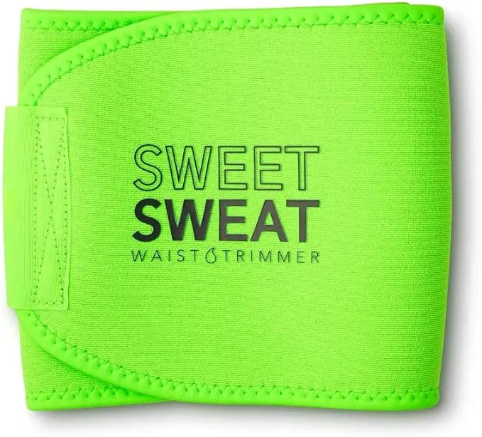 Sweet Sweat Waist Trimmer for Women and Men - Sweat Band Waist Trainer Belt for High Intensity Training and Gym Workouts, 5 Adjustable Sizes Matte Black