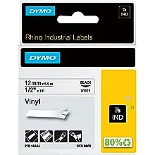 Dymo - IND Vinyl Labels 1/2" - Black on White