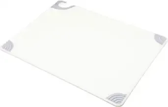 San Jamar Saf-T-Grip Plastic Cutting Board with Safety Hook, 18" x 24" x 0.5", White