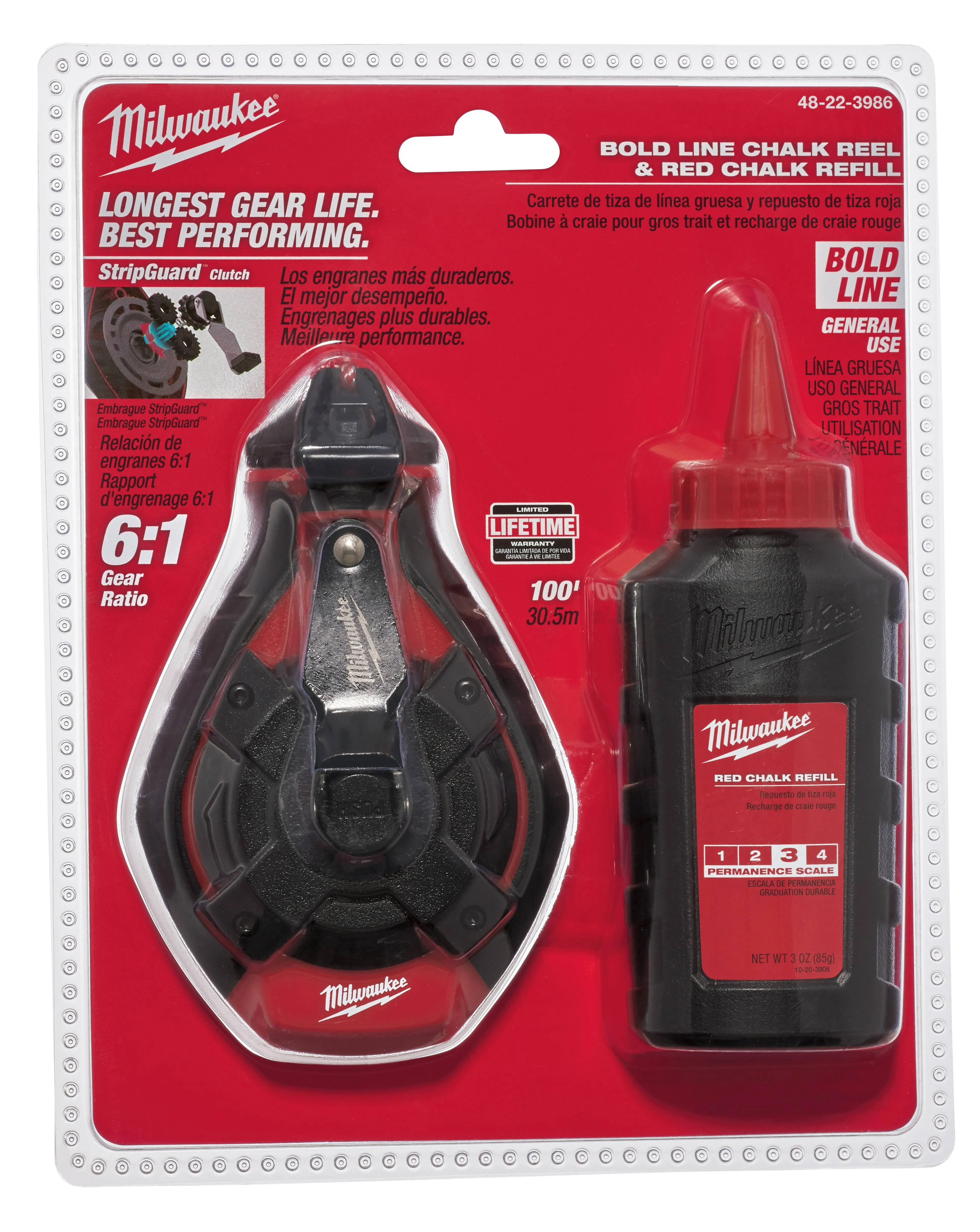 Milwaukee 100 ft. Bold Line Chalk Reel 48-22-3986