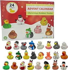 Christmas Advent Calendar 2023 with Christmas Rubber Ducks for Kids & Toddlers, 24 Days Christmas Countdown Calendar Toy & Gifts for Kids Boys & Girls by 4E's NoveltyChristmas Advent Calendar 2023 with Christmas Rubber…