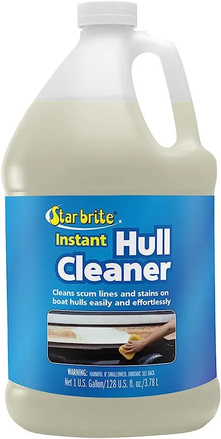 STAR BRITE Instant Hull Cleaner - Easily Remove Stains, Scum Lines & Grime for Boat Hulls, Fiberglass, Plastic & Painted Surfaces - Wipe On, Rinse Off Formula