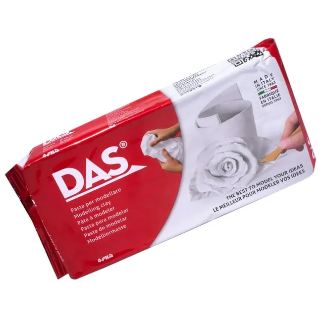 DAS Lufthärtende Modelliermasse, 1 kg, Block, weiße Farbe (387500)