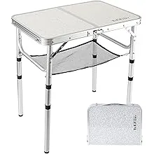 Small Folding Portable Camping Table with Mesh Holders