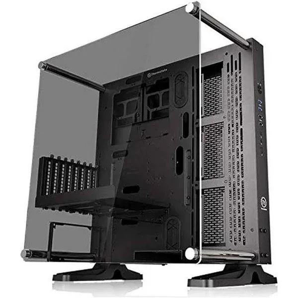 Thermaltake Core P3 ATX Tempered Glass Gaming Computer Case Chassis, Open Frame Panoramic Viewing, Glass Wall-Mount, Riser Cable Included, Black Edition, CA-1G4-00M1WN-06