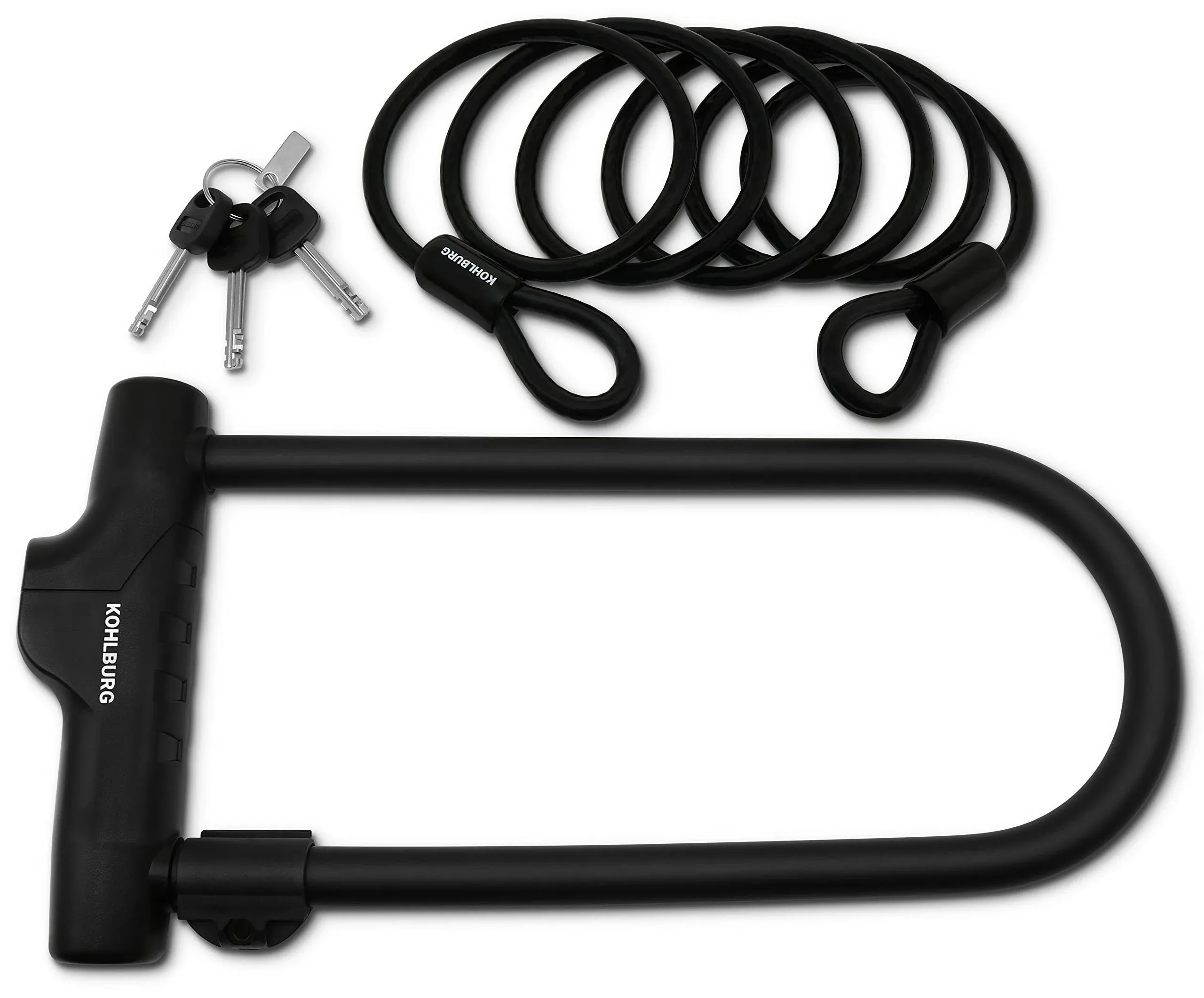 KOHLBURG Security U-Lock with Highest Safety Level 10/10 - High German Security Standard - Large Bicycle U Lock with 67” Cable - Very Secure Bike