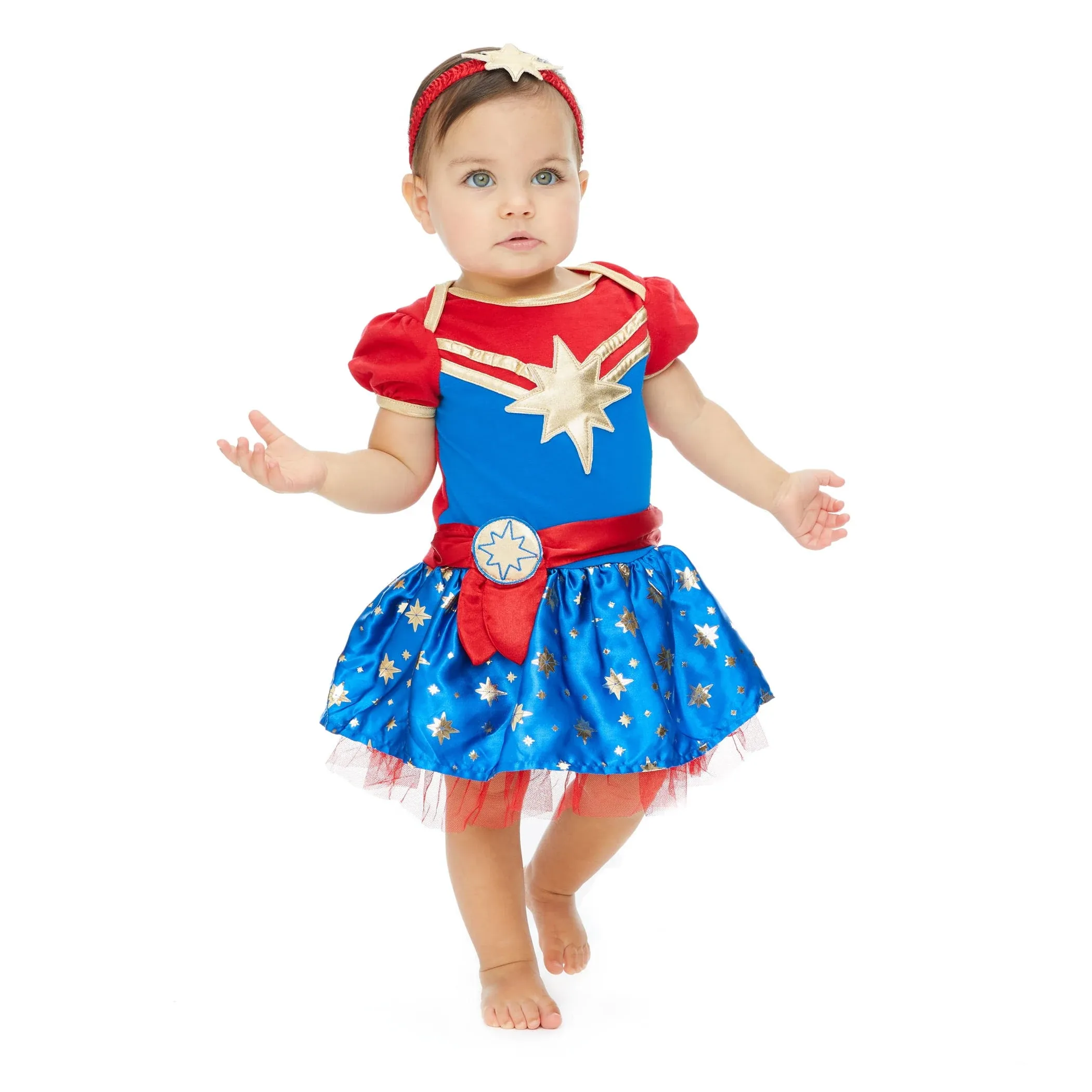 Marvel Captain Marvel Baby Girls Costume Short Sleeve Dress Superhero 12 Months