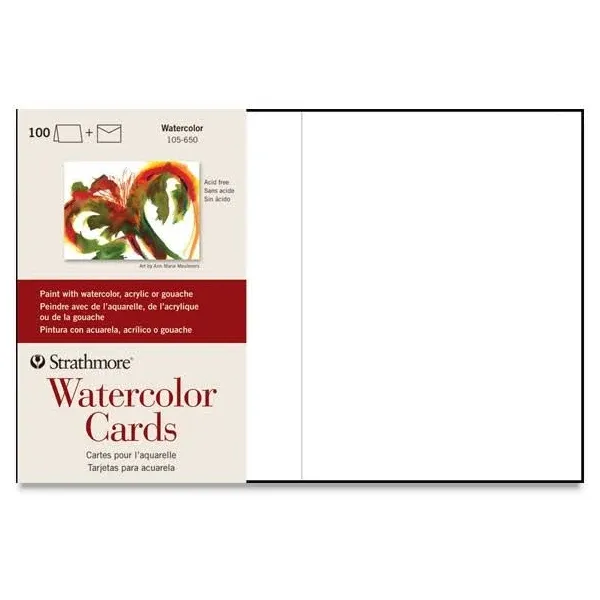 Strathmore Watercolor Greeting Cards, 5" x 7" - 100 pack