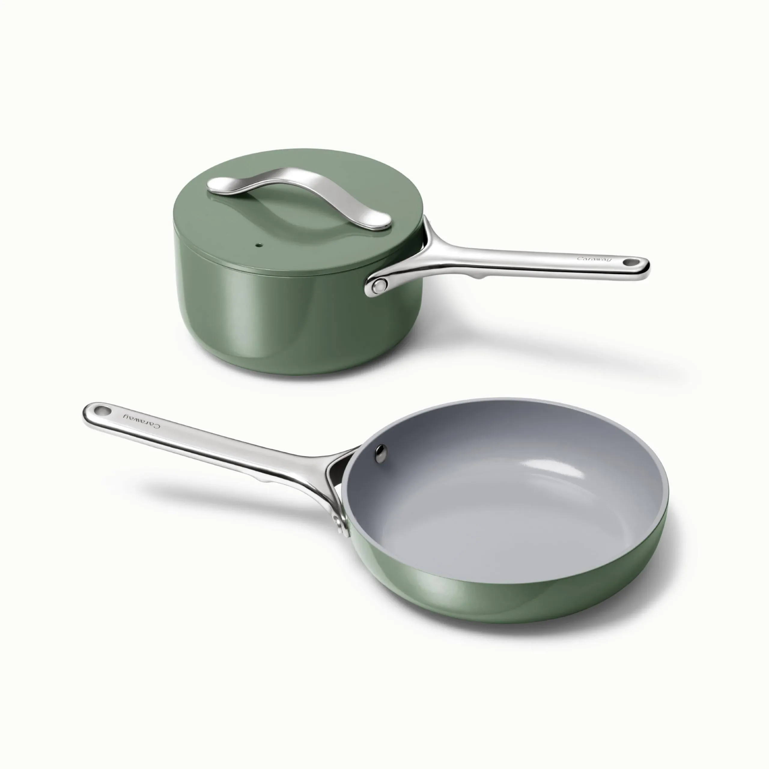 Aluminum Non-Stick Ceramic 8.27" Mini Fry Pan and Mini Sauce Pan Duo