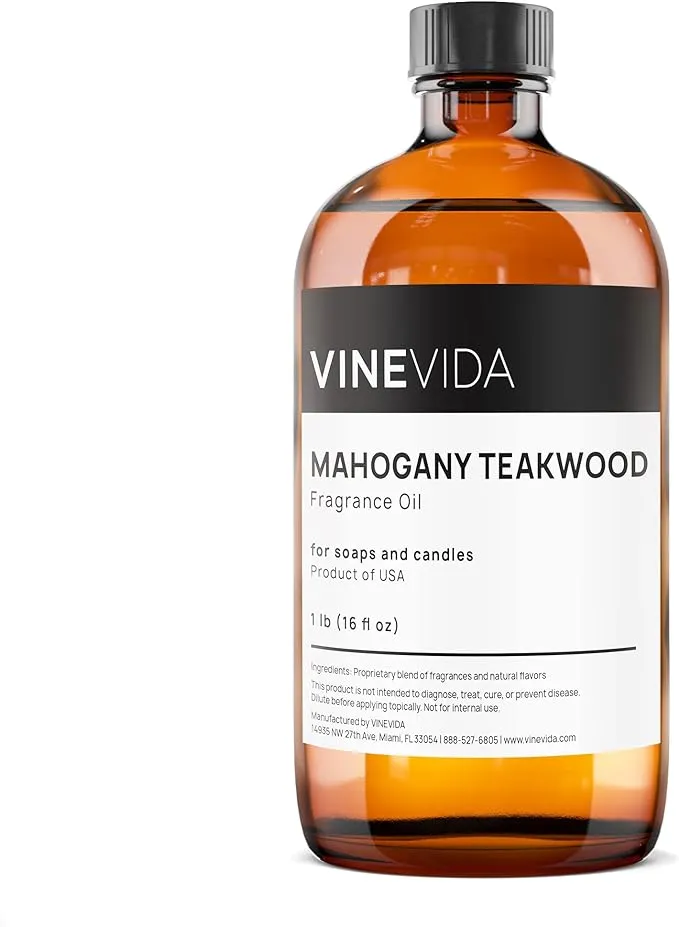 VINEVIDA [16oz] Mahogany Teakwood Fragrance Oil for Soap Making Scents for Candle Making, Perfume Oils, Soy Candles, Home Scents Oil Diffusers, Bath Scent Bomb Oils, Linen Spray, Lotions Car FreshiesVINEVIDA [16oz] Mahogany Teakwood Fragrance Oil for…