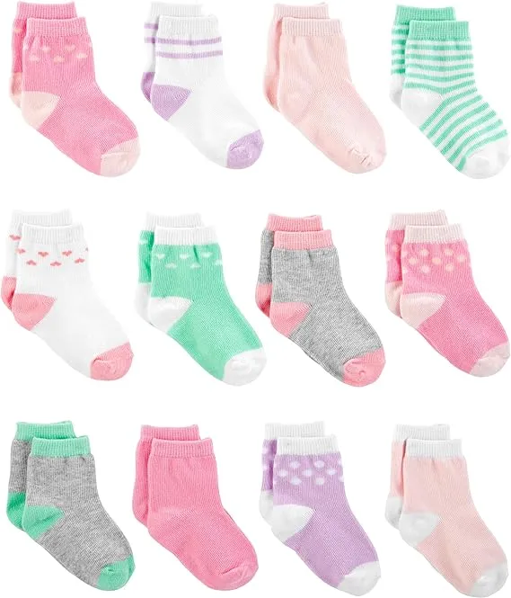 Simple Joys by Carter's Unisex Babies' Crew Socks, 12 pairs