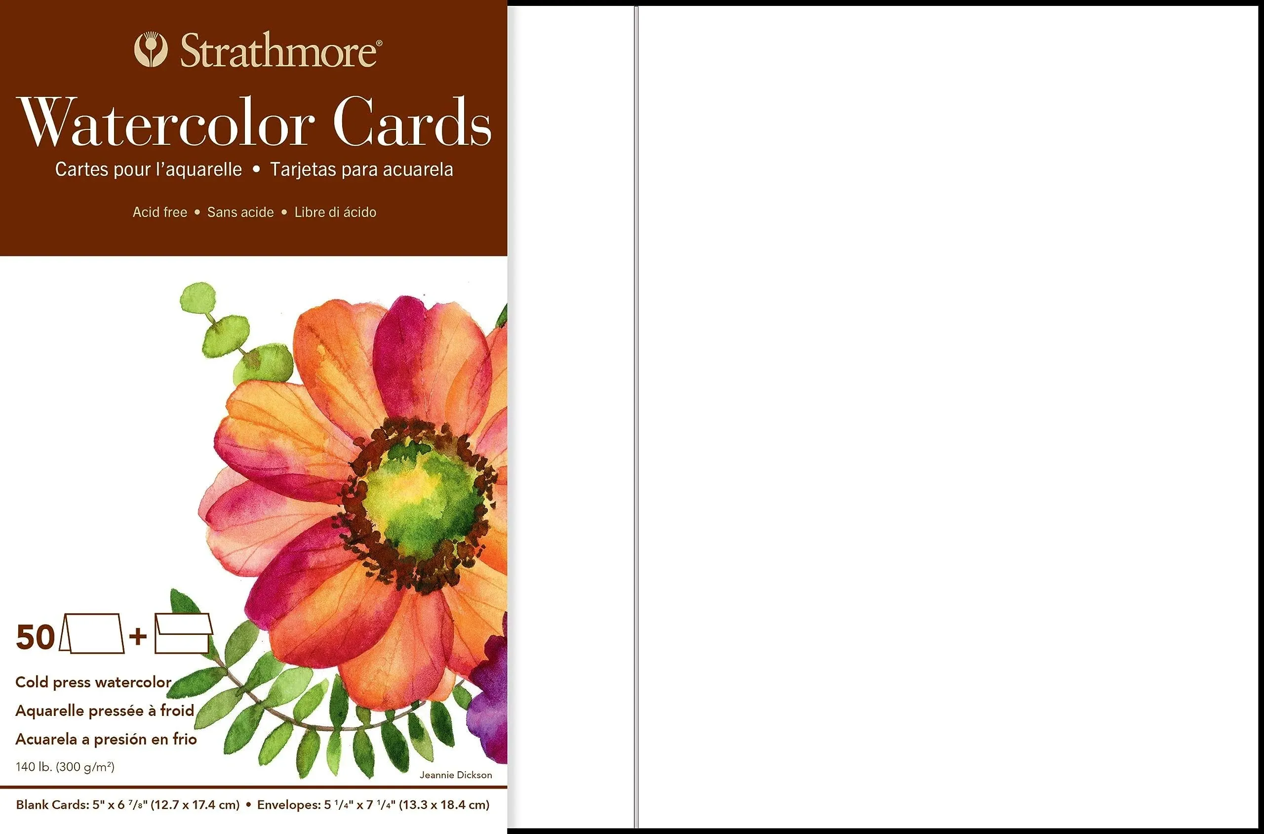 Strathmore Watercolor Cards & Envelopes 5"X6.875" 50 Pkg