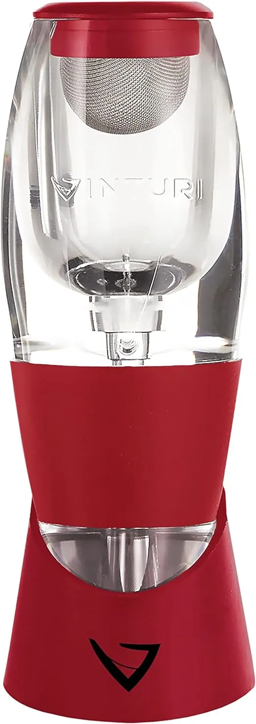 Vinturi Acrylic Wine Aerator for Red Wines, Gray