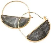 Stone Prism Hoop Earrings