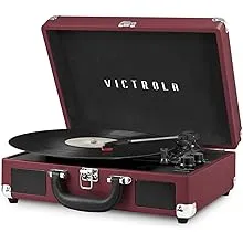 Victrola Vintage 3-Speed Bluetooth Portable Suitcase Record Player with Built-in Speakers | Upgraded Turntable Audio Sound|Marsala, Model Number: VSC-550BT-ML