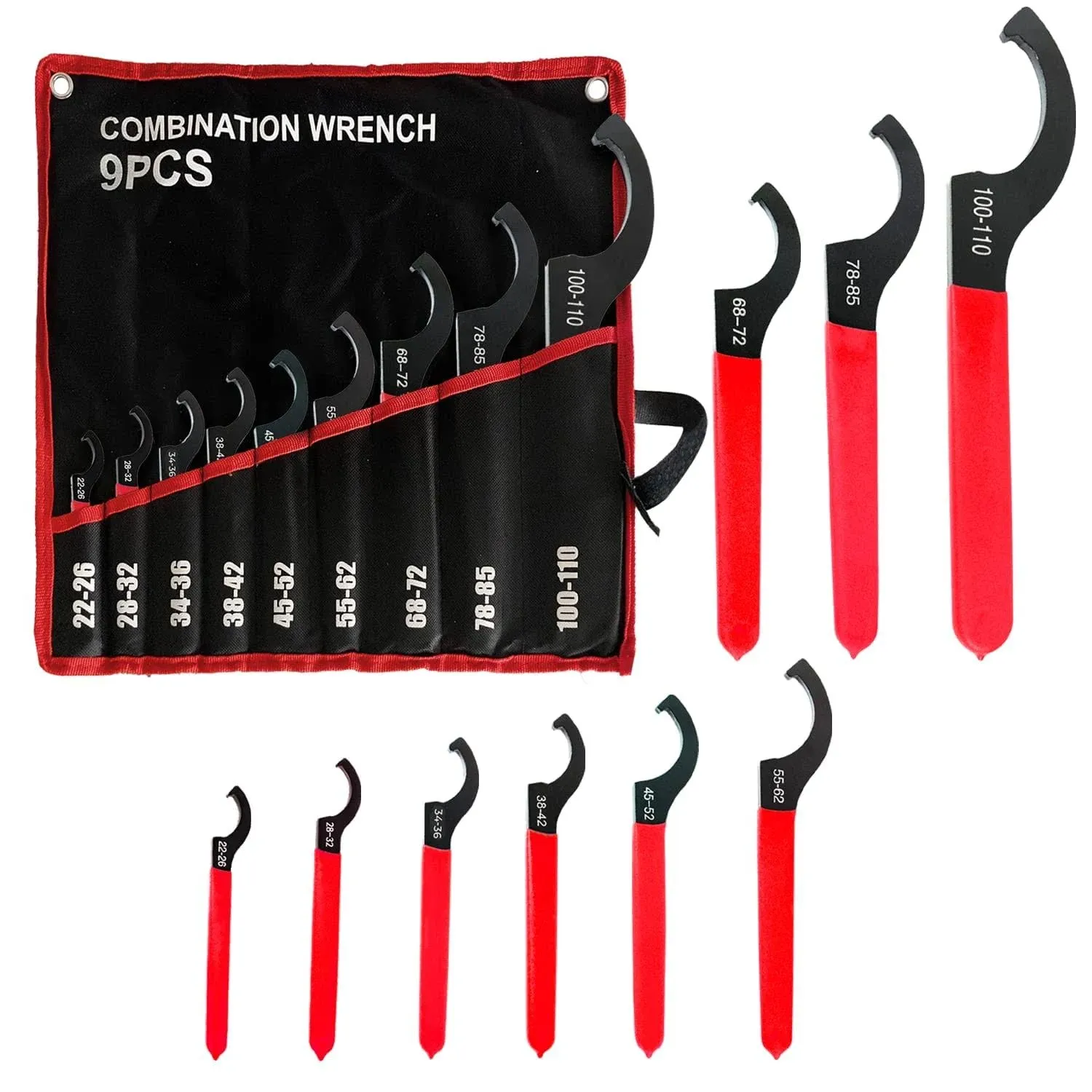 – Adjustable Spanner Wrench Set of 9 – Premium Quality Castle Nut Wrench – Su...