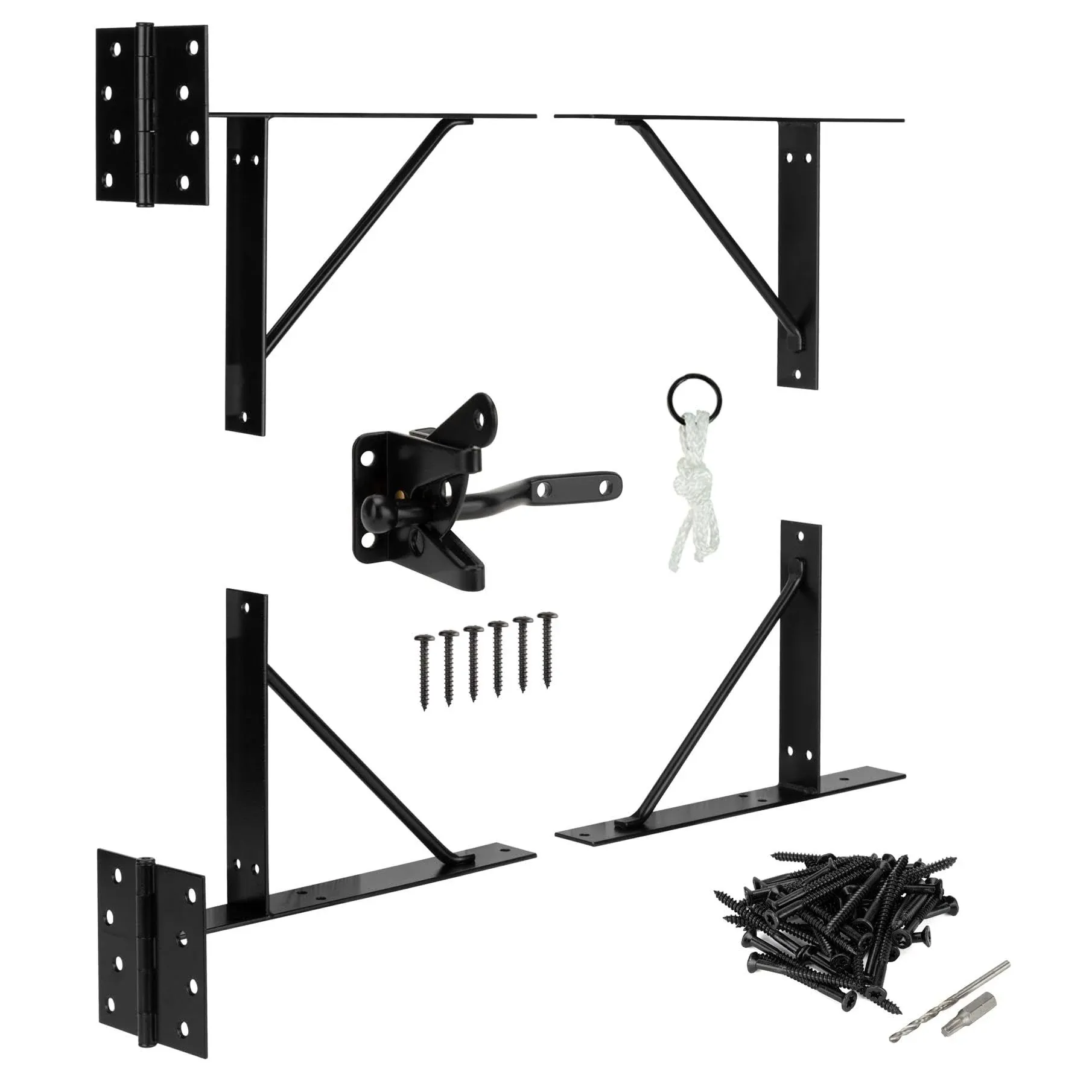 TANIVO Anti Sag Gate Kit -gate Corner Bracket-90 Degree Bracket with Gate Hinges Heavy Duty for Wooden Fences-No Sag Gate Corner Brace Bracket for Doors,