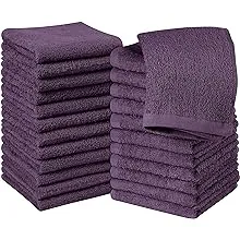 Utopia Towels Cotton Washcloths Set - 100% Ring Spun Cotton, Premium Quality Flannel Face Cloths, Highly Absorbent and Soft Feel Fingertip Towels (24 Pack, Plum)Utopia Towels Cotton Washcloths Set - 100% Ring…