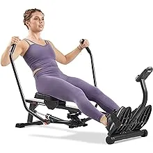 Sunny Health & Fitness Smart Compact Full Motion Rowing Machine, Full-Body Workout, Low-Impact, Extra-Long Rail, 350 LB Weight Capacity and Optional SunnyFit® App Enhanced Bluetooth Connectivity