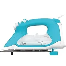 Oliso TG1600 Pro Plus 1800 Watt SmartIron with Auto Lift - for Clothes, Sewing, Quilting and Crafting Ironing | Diamond Ceramic-Flow Soleplate Steam Iron, Turquoise