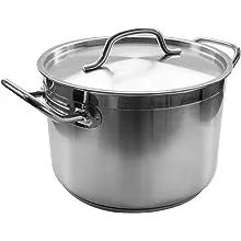 16 Qt Stainless Steel Stock Pot W/Cover, Silver, SPS-16