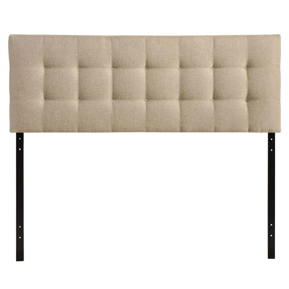 Modway Lily Tufted Linen Fabric Upholstered Twin Headboard in Ivory