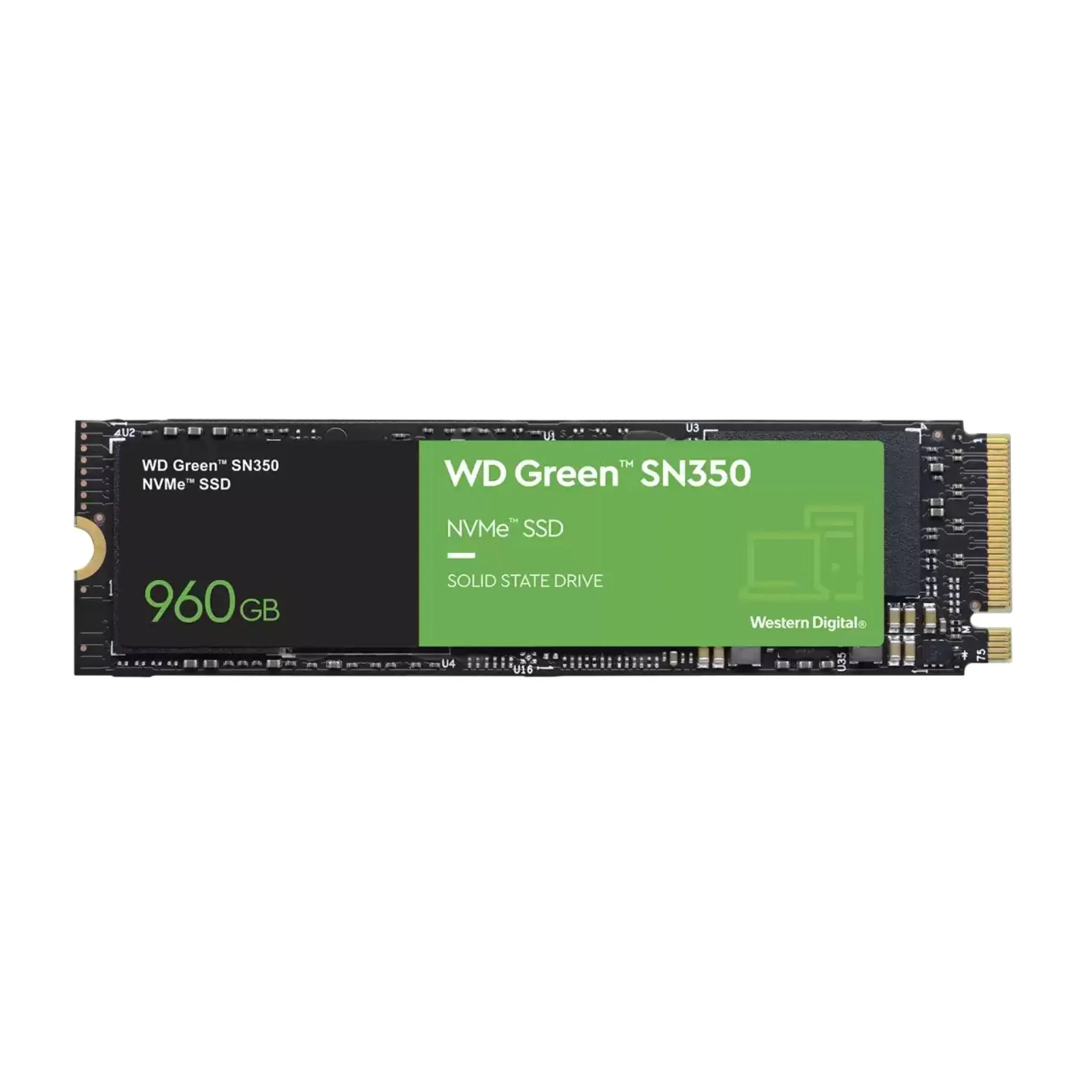 Western Digital 960GB WD Green SN350 NVMe Internal SSD Solid State Drive - Gen3 PCIe, M.2 2280, Up to 2,400 MB/s - WDS960G2G0C