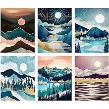 6 Pack Diamond Painting Kits for Adults, DIY 5D Diamond Art, Full Drill Round Crystal Diamond Home Wall Decor Gift, Diamond Dotz Diamond Painting Kits for Kids Hummingbird Cow Sunflower Animal 12x16in