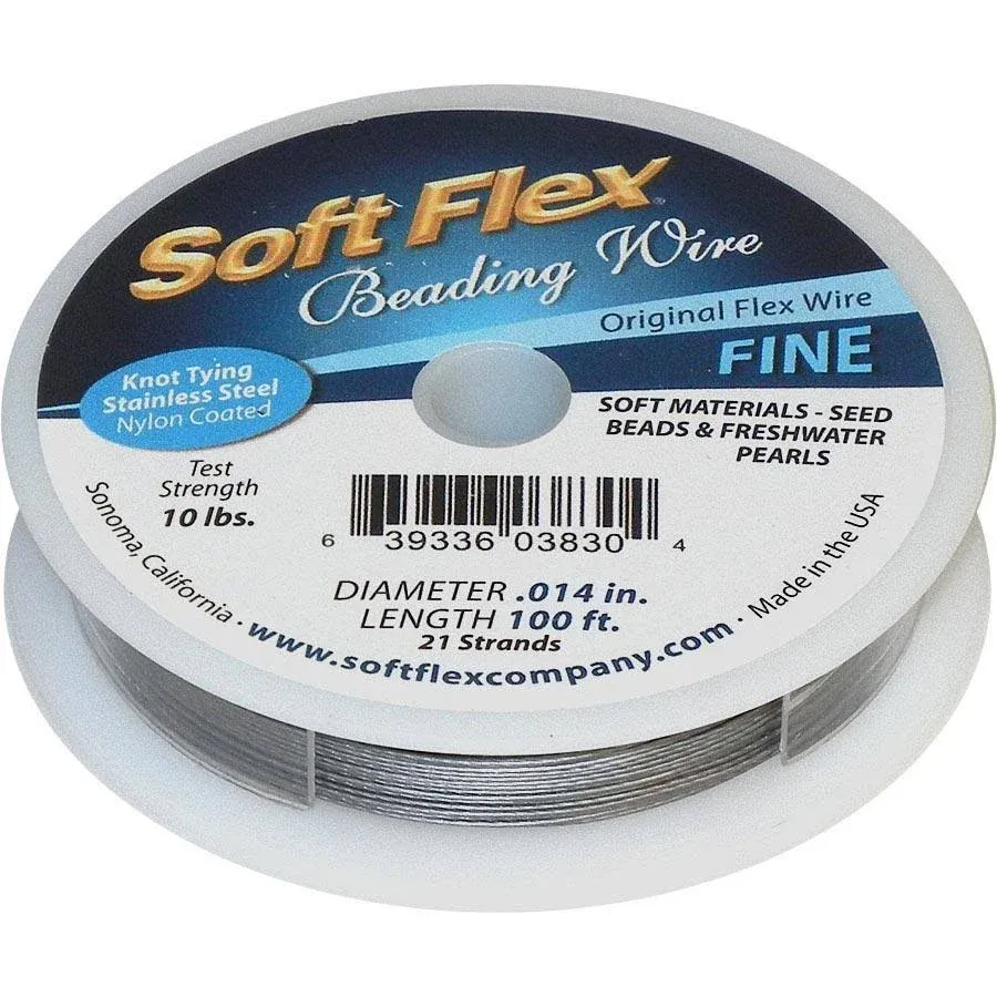 Soft Flex Original .014" 100 ft. Satin Steel Beading Wire