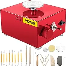 VEVOR 30W Ceramic Wheel Adjustable Speed Clay Machines Electric Sculpting Kits with 3 Turntables Trays and 16pcs Tools for Art Craft Work Molding Gift and Home DIY, Yellow