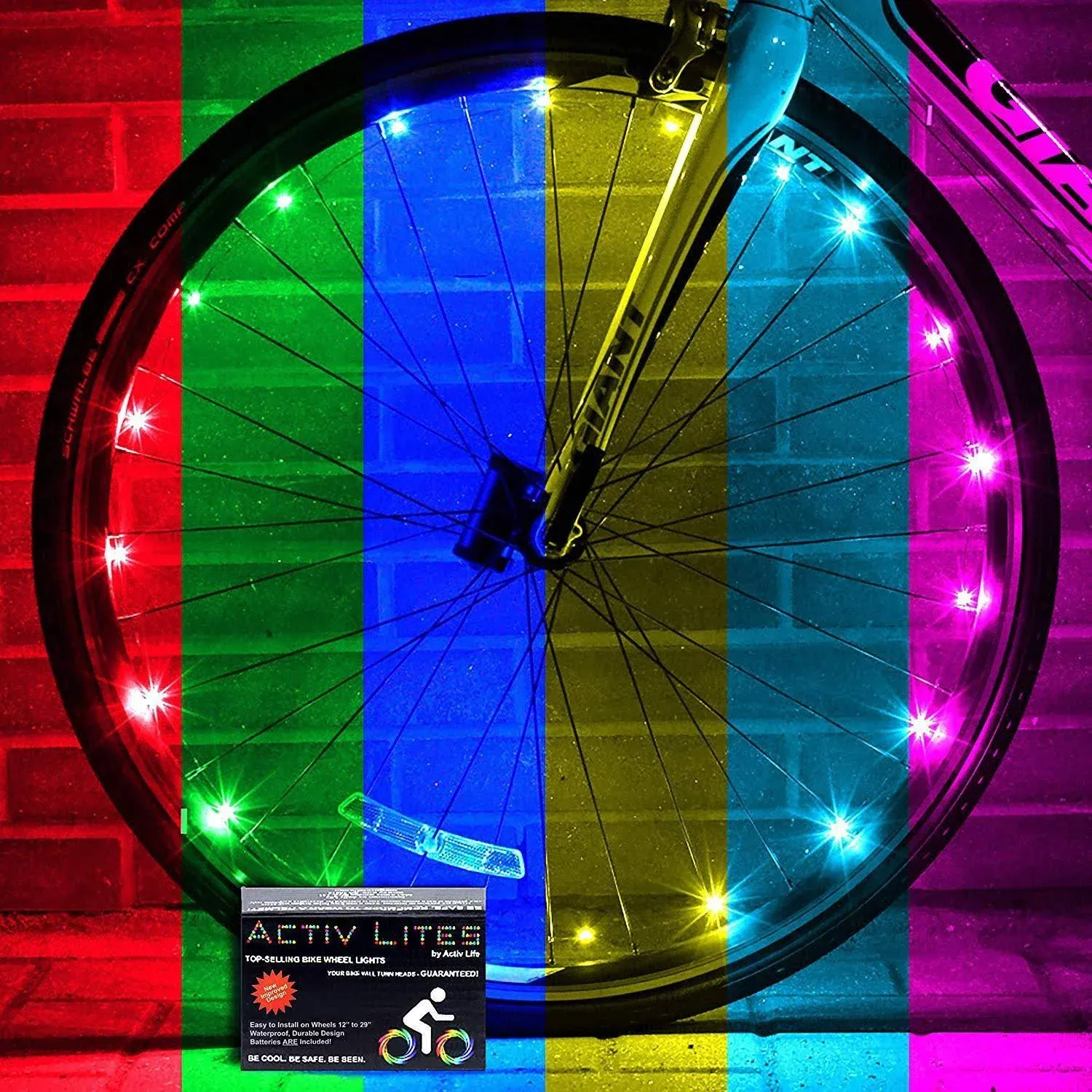 Activ Life Bicycle Lights 2 Tire Color Changing Light Up Safety Bike Accessories