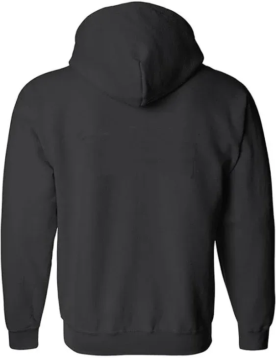 RYNO GEAR Men's Security Guard Silkscreen Front & Back Black Full Zip Hoodie, Fleece Hoodie.