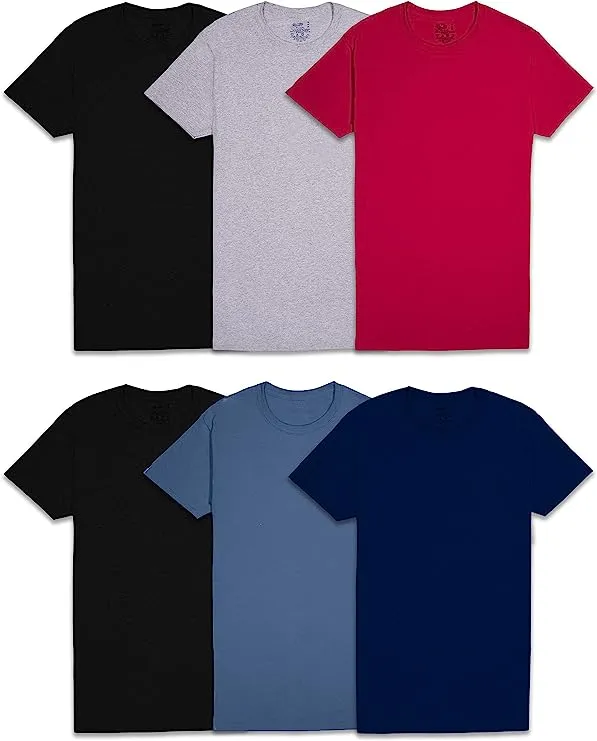 Fruit of the Loom Men&#039;s Crew Neck T-Shirt Stay Tucked COLORS VARY