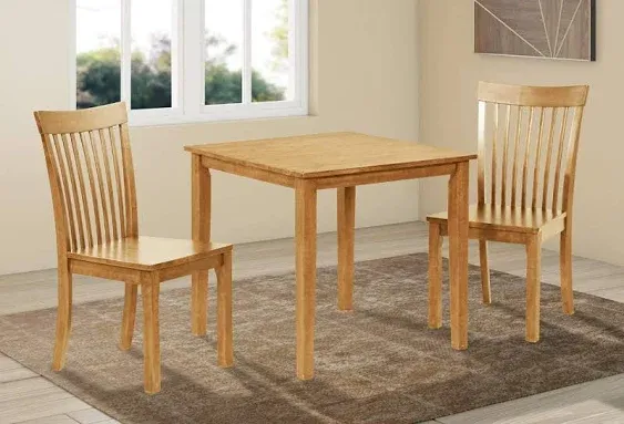 Square Solid Wood Dining Room Kitchen Table, Natural Oak