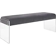 Roam Performance Velvet Bench in Gray