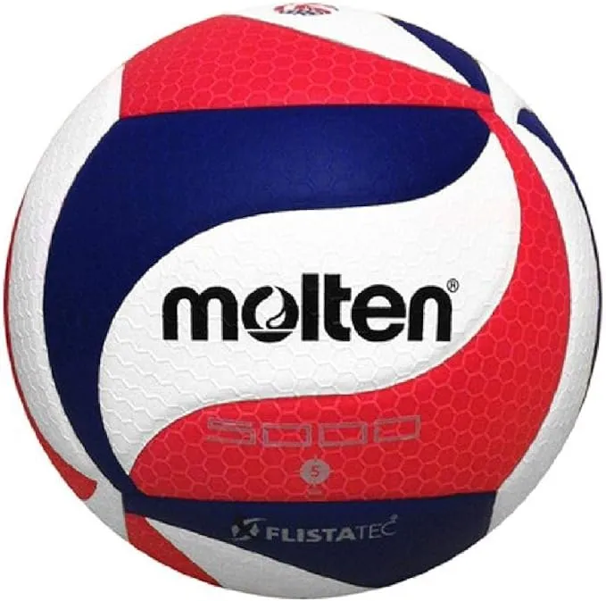 Molten FLISTATEC Volleyball Standard Volleyball ‎V5M5000 - Size 5 for Competition and Training | Durable, Responsive, Official Size | Indoor and Outdoor Play & 3D Mini Volleyball Keychain.