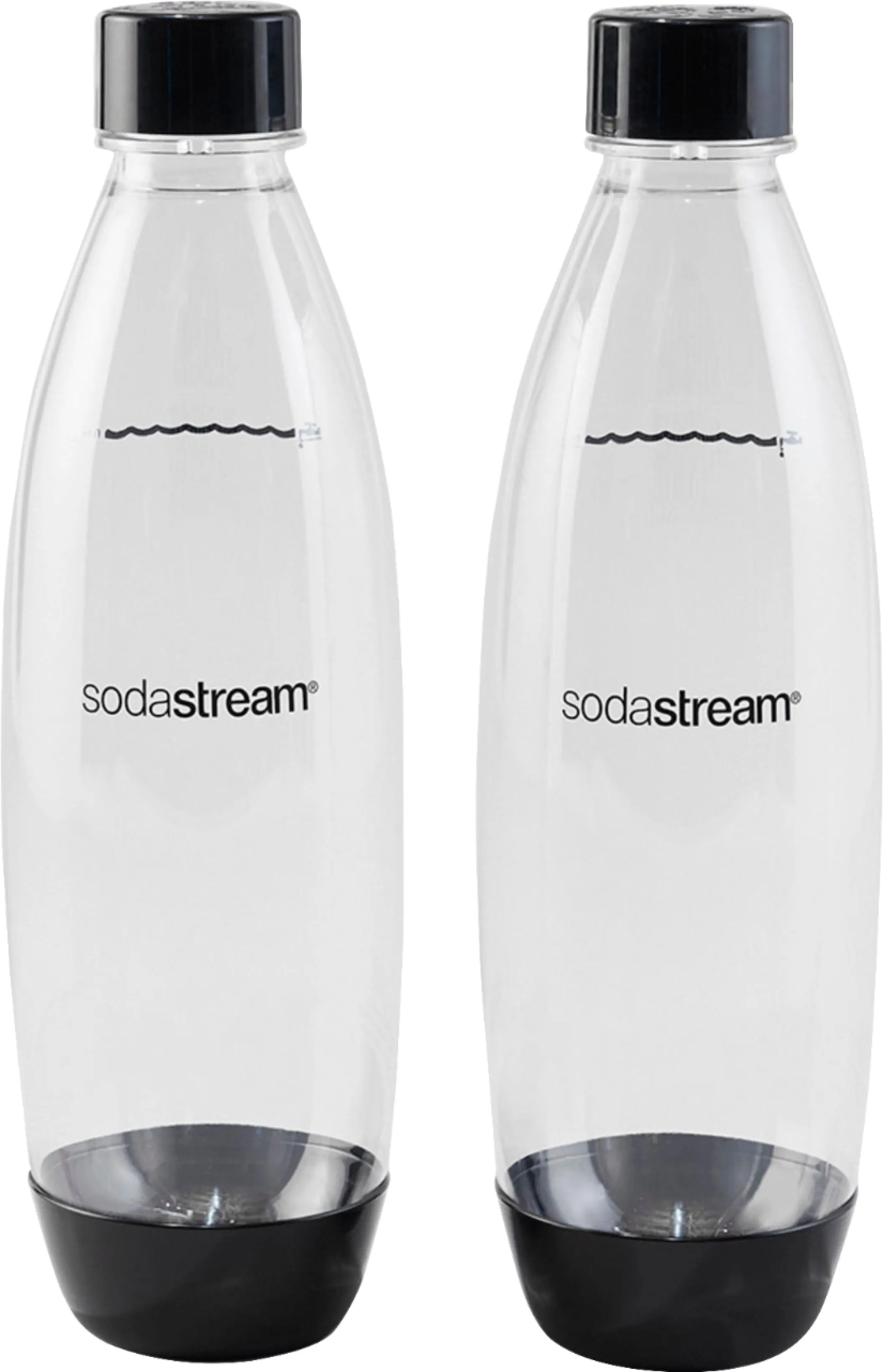 sodastream Sparkling Water Machines Bottles 1 Twin Pack, 2 x 1 Litre, Black