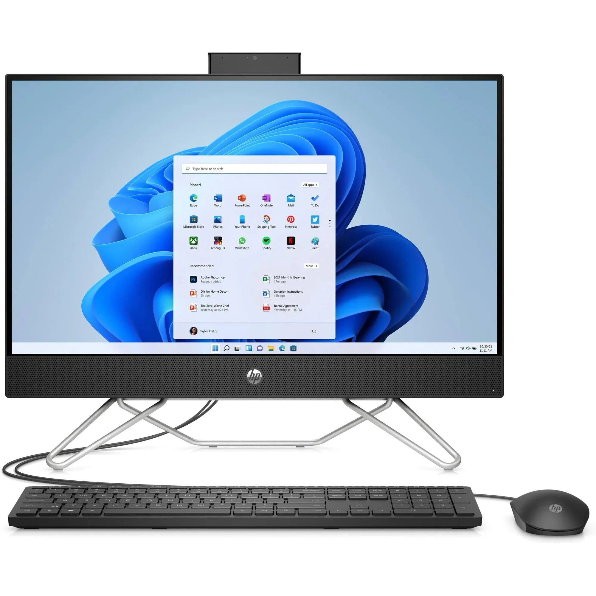 HP  All-in-One 24-cb1133m PC 23.8" - AMD Ryzen 3 5425U 2.7GHz - 512GB - Jet Black - 8GB RAM - 23.8 Inch - Excellent