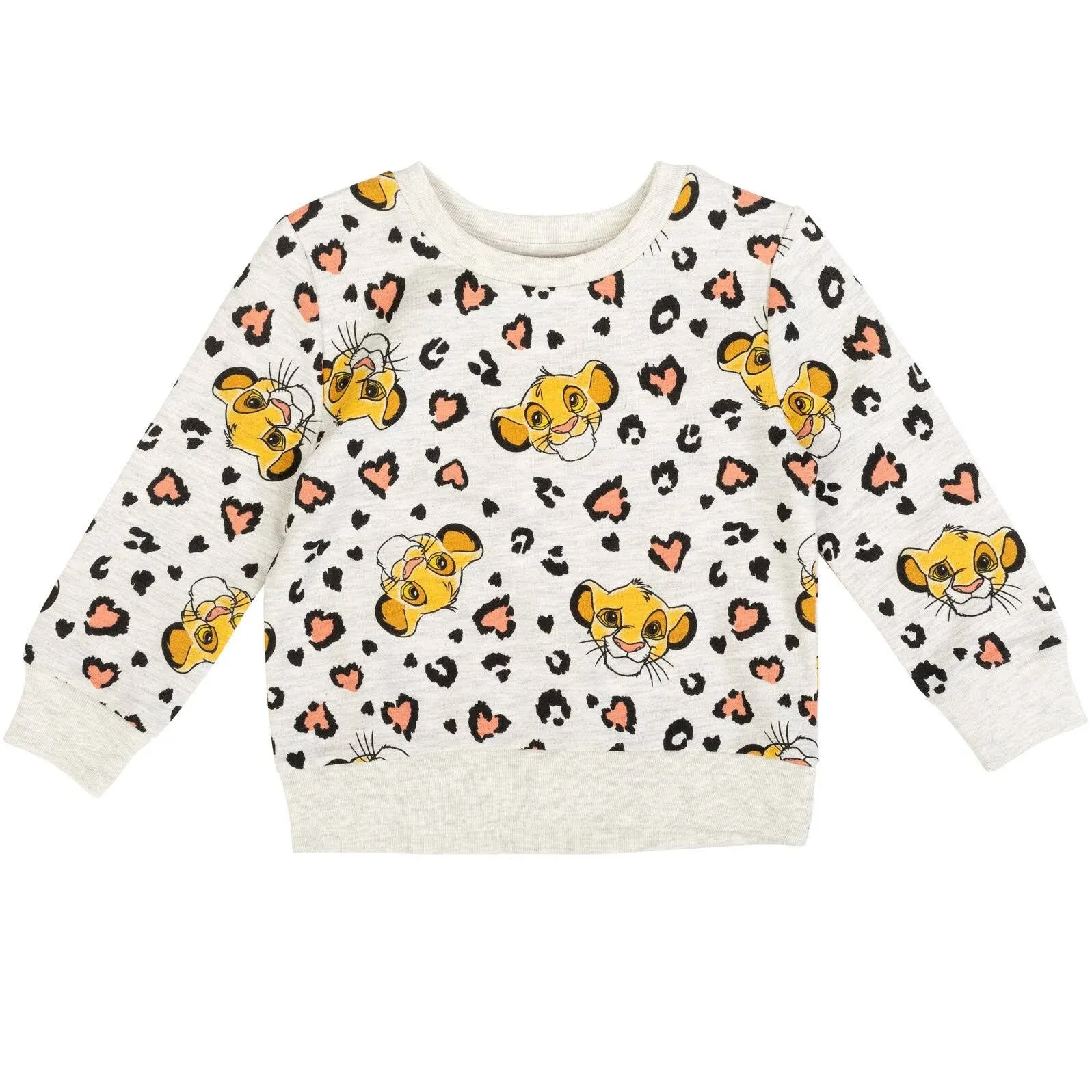 Disney Lion King Simba Big Girls French Terry Fashion Pullover Sweatshirt ...