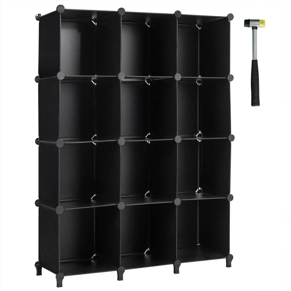 SONGMICS Cube Storage Organizer, DIY 16-Cube Bookshelf, Gray