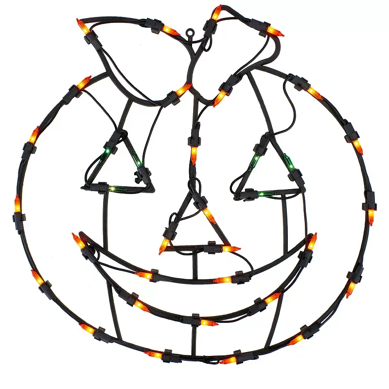 Northlight 14" Lighted Jack-O-Lantern Halloween Double Sided Window Silhouette Decoration